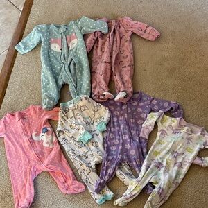 Assorted Kids lot sleepers One Pieces Set 0-3 and 3 month